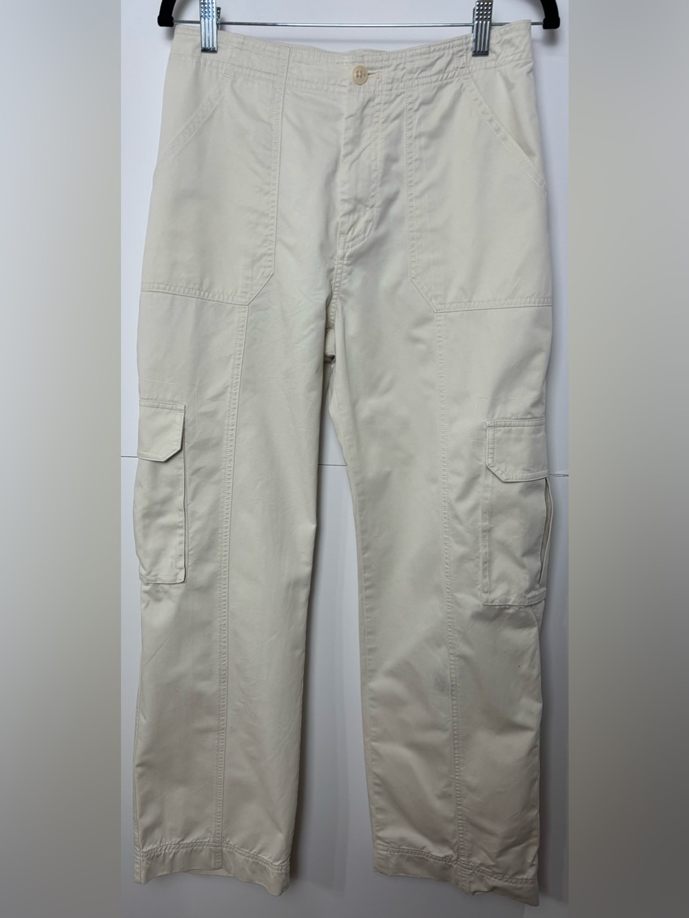 Abercrombie & Fitch Light Beige Wide Leg Cargo Pants - Picture 3 of 10